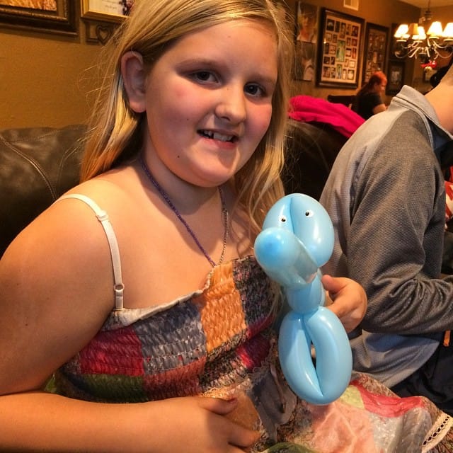Made Jess a wiener dog out of balloons. Feature image