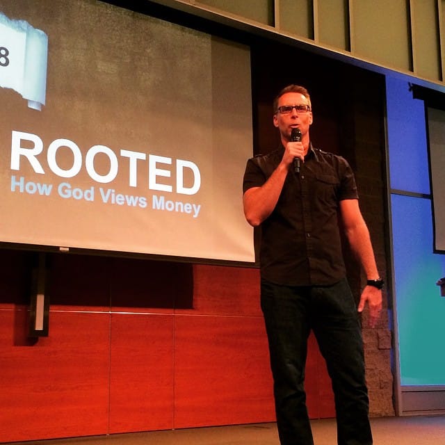Watching @sparkykerr talk about How God Views Money at #evfreerooted #evfreefullerton Feature image