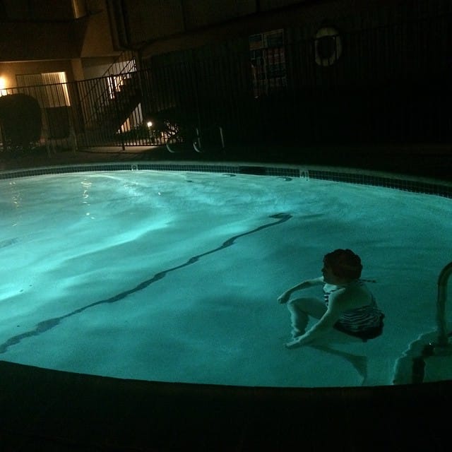 She's barely moved while in the pool to keep the water calm. Feature image