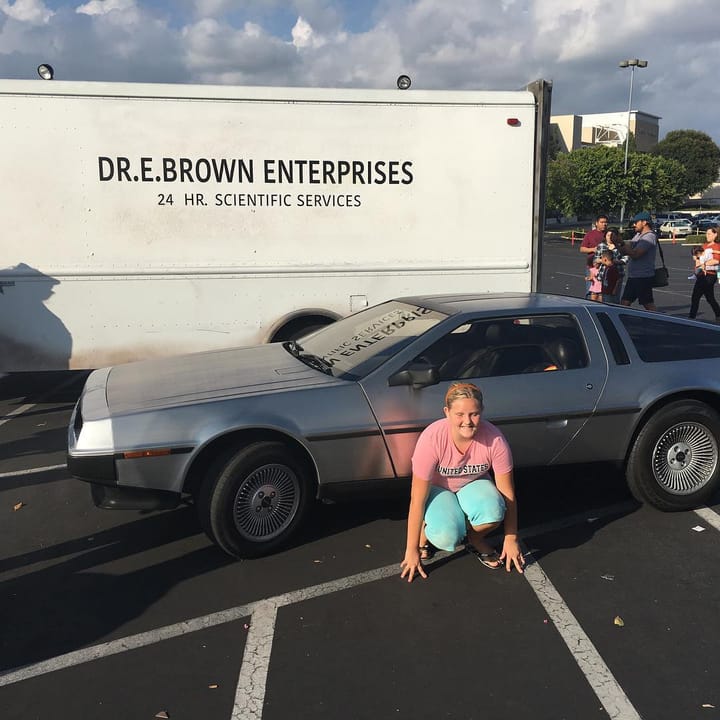 Jess in front of the Deloren Feature image