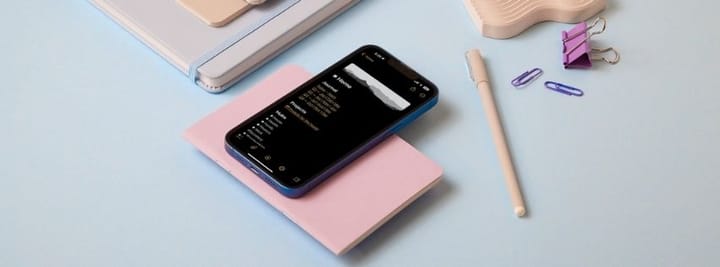 Photo of an iPhone with a Journal entry on it using Forever ✱ Notes